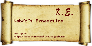 Kabát Ernesztina névjegykártya